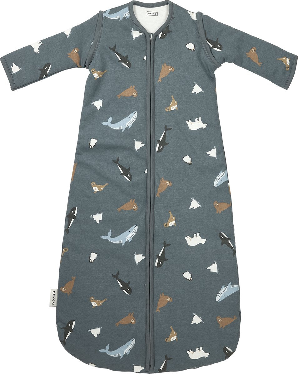 Meyco baby arctic baby slaapzak met afritsbare mouwen - multicolour - 60cm - 2.5 tog
