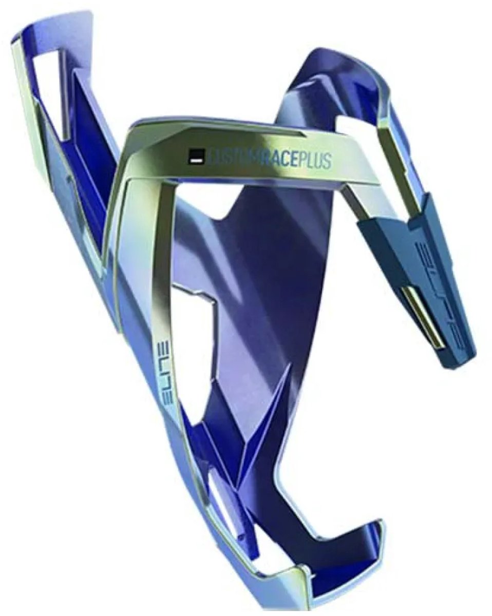 Elite bidonhouder custom race+ shiny blauw groen,wit