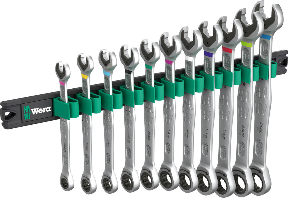 Wera 9630 magneetstrip 6000 joker 1 steek-ringratelsleutelset, 11-delig - 05020014001