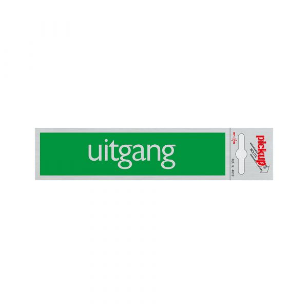 Bord alulook uitgang - 165x44 mm zelfklevend.
