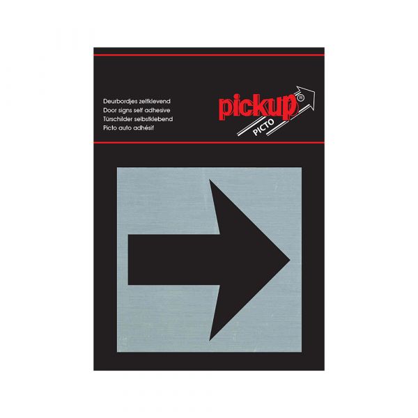 Bord alulook pijl - 80x80 mm zelfklevend.