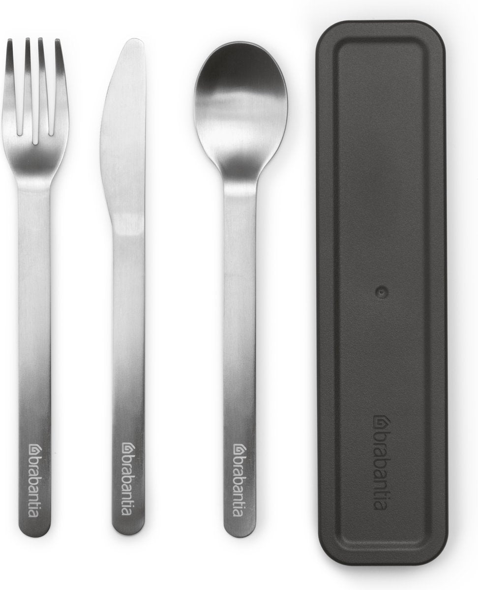 Brabantia make take bestekset - to go - 3-delig - dark grey