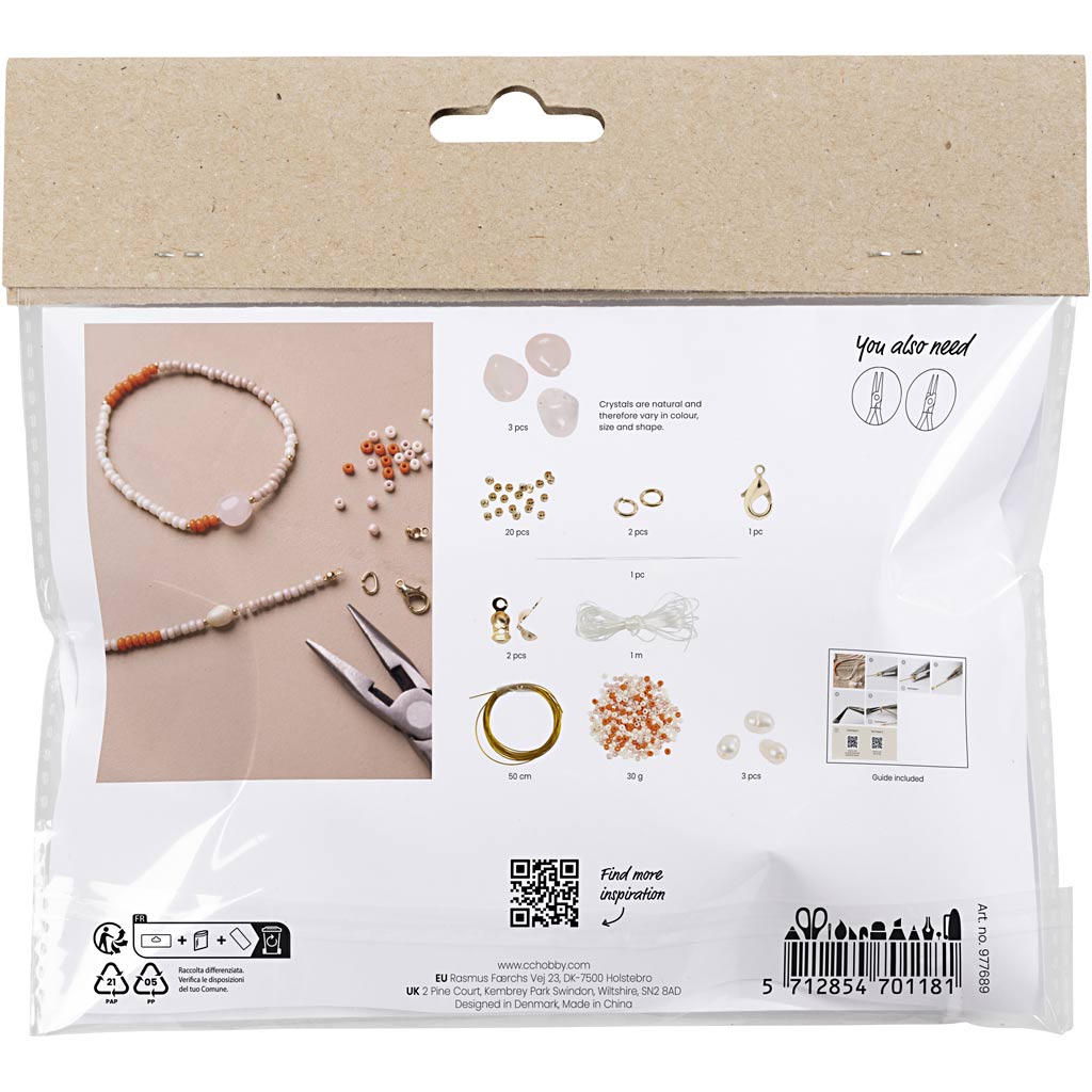 Creative company https: www.cchobby.nl mini-hobbyset-sieraden-rozenkwarts-ketting-en-armband-1-doos