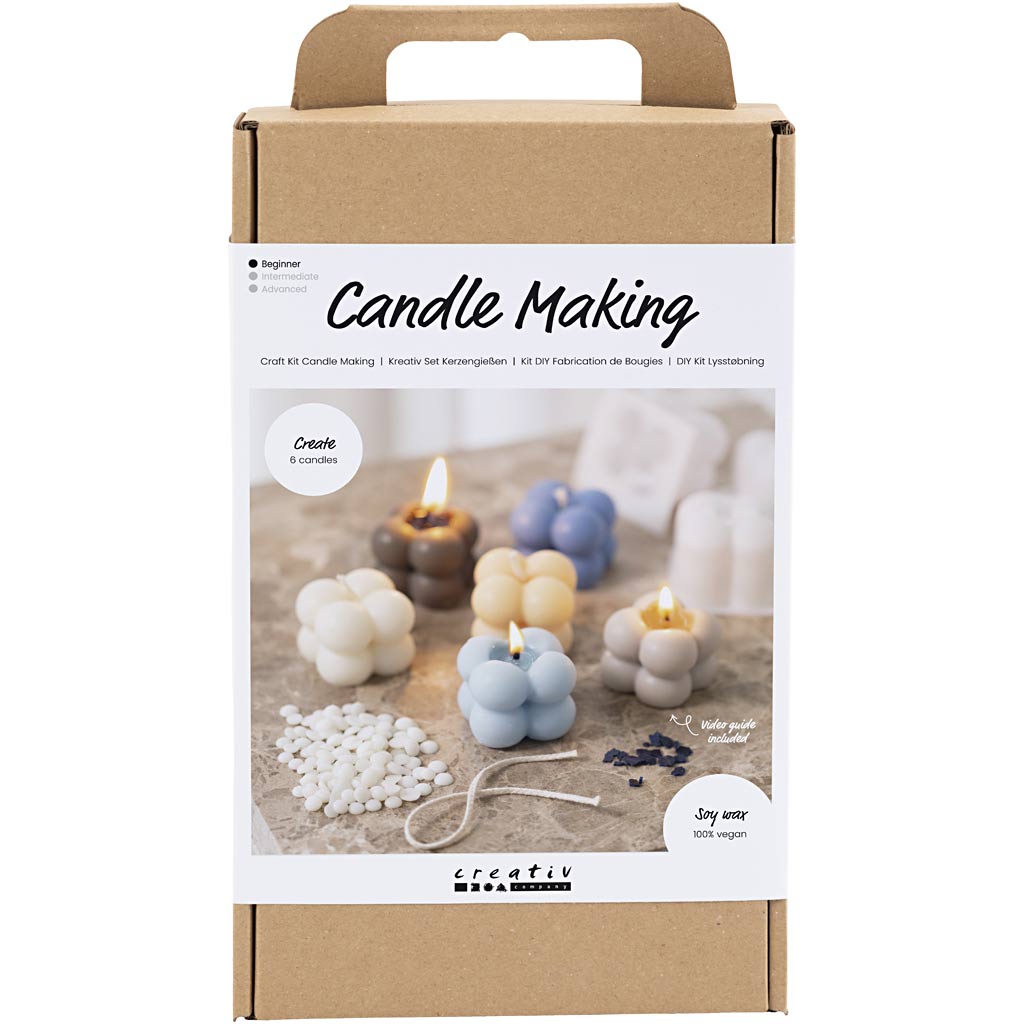 Creativ company https: www.cchobby.nl hobbyset-kaarsen-maken-bubble-sojakaars-beige-lichtblauw-creme-1-doos