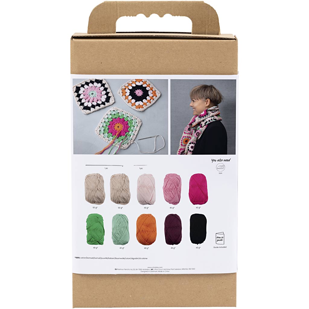 Creativ company https: www.cchobby.nl hobbyset-haken-sjaal-creme-warme-kleuren-1-doos
