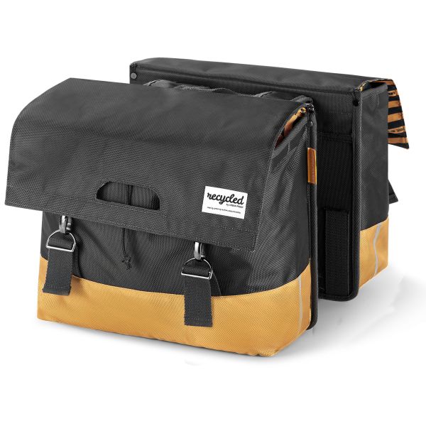 Urban Proof dubbele fietstas - zwart geel - 40L