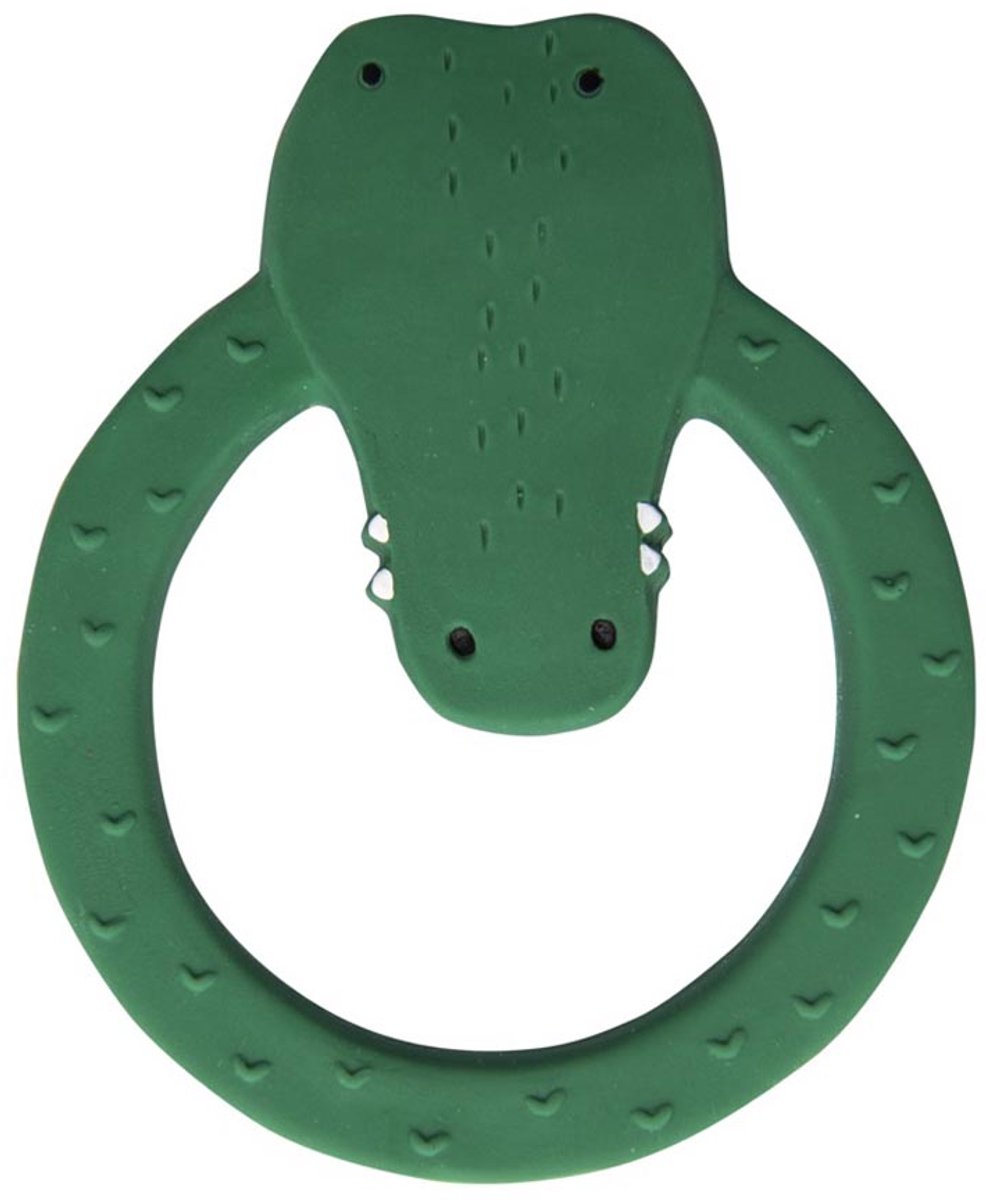 Trixie natuurlijk rubber ronde bijtring - mr. crocodile