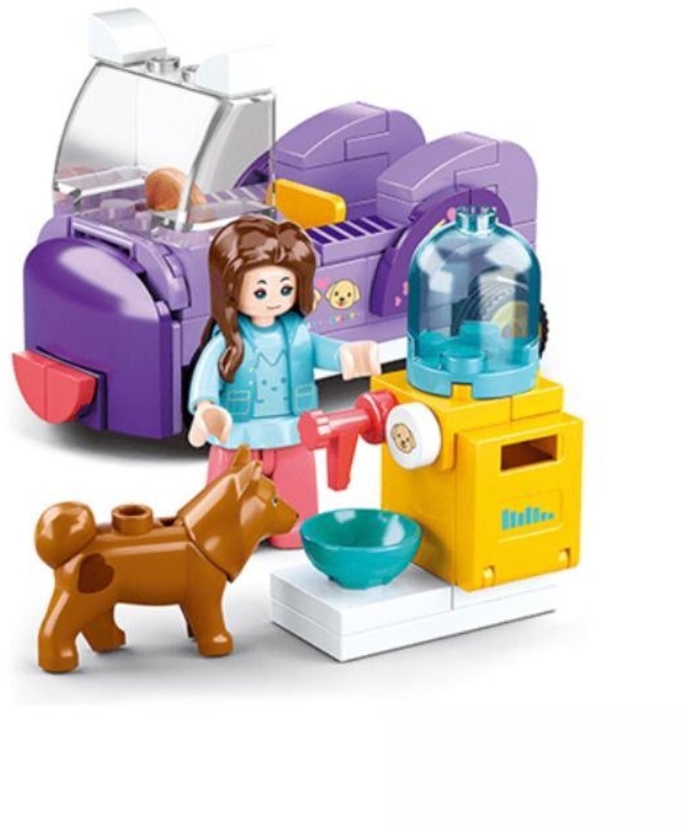 Sluban girls dream dog feeding area bouwspeelgoed kinderen vanaf 6 jaar – constructiespeelgoed modelbouw dieren speelset – bouwdoos met 91 bouwstenen en 1 minifiguur – m38-b0970f
