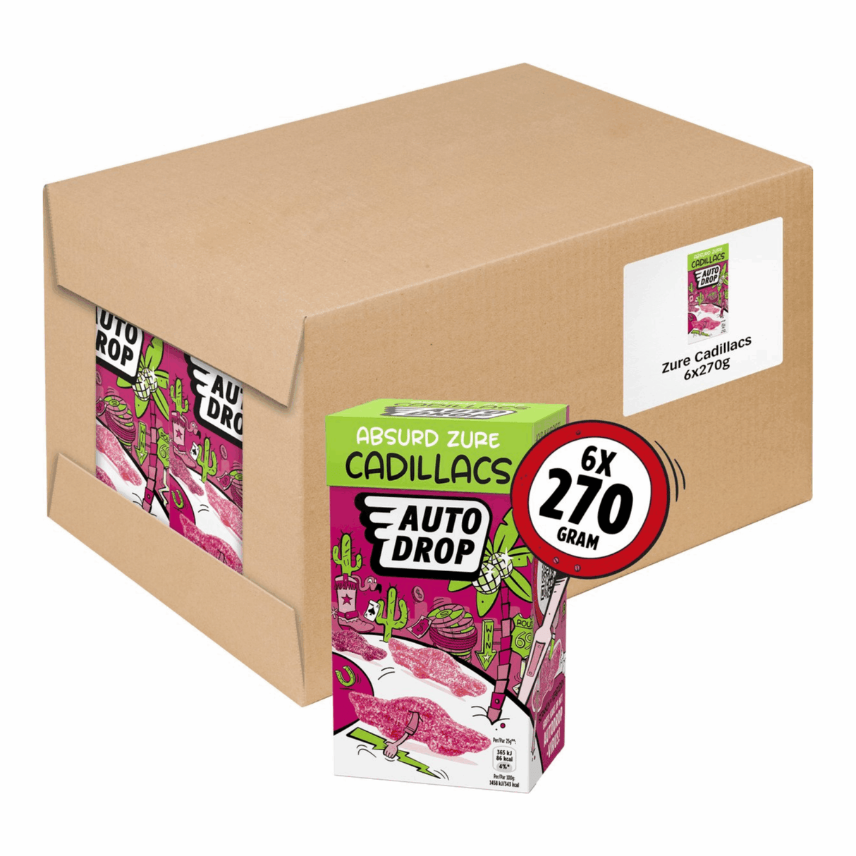 Autodrop mixdoos zure cadillacs (6x 270gr)