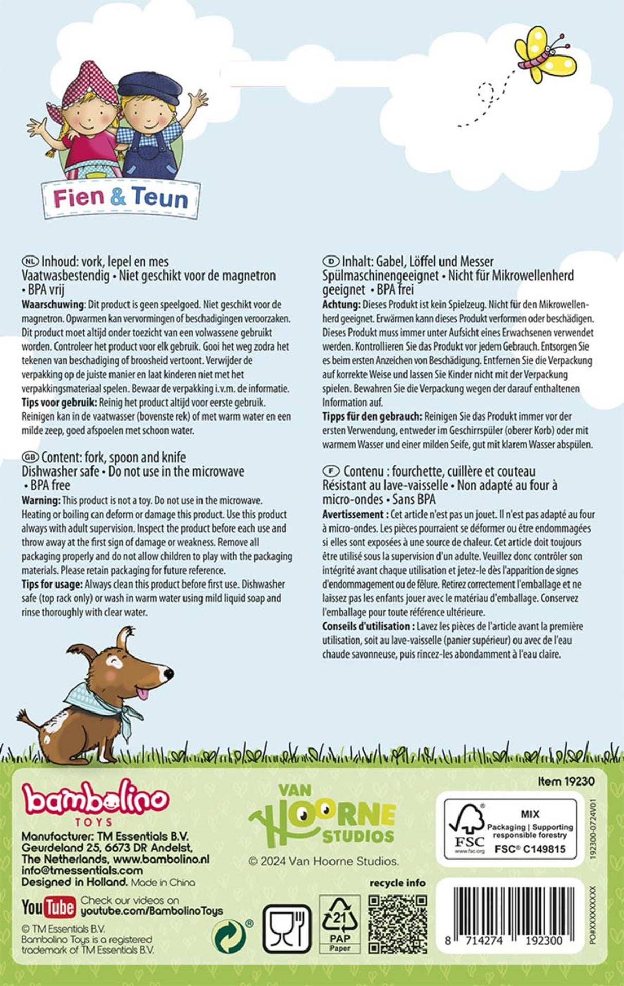 Fien teun kinderbestek 3-delig