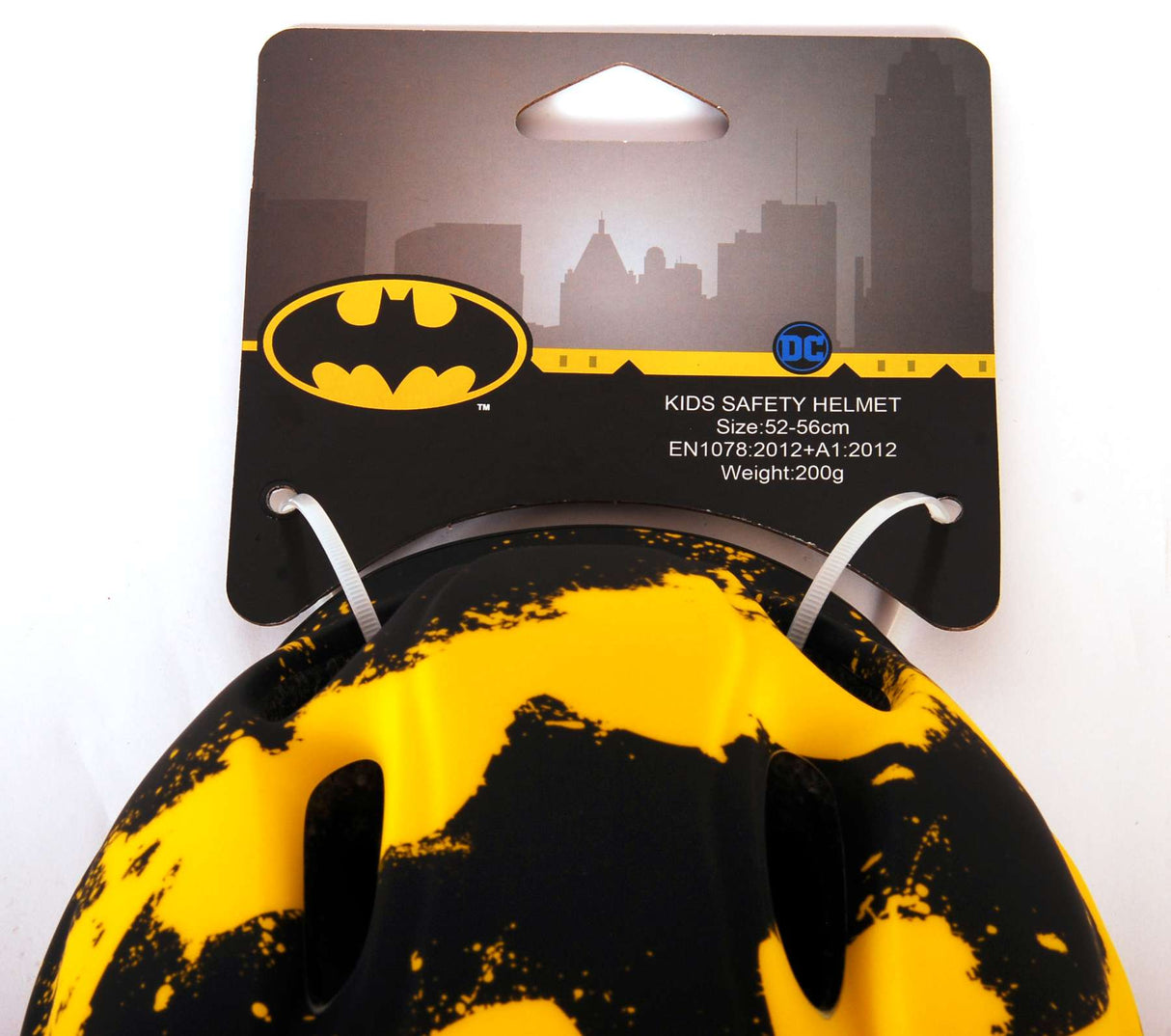 skate fietshelm Batman juniGoud 52-56 cm zwart geel