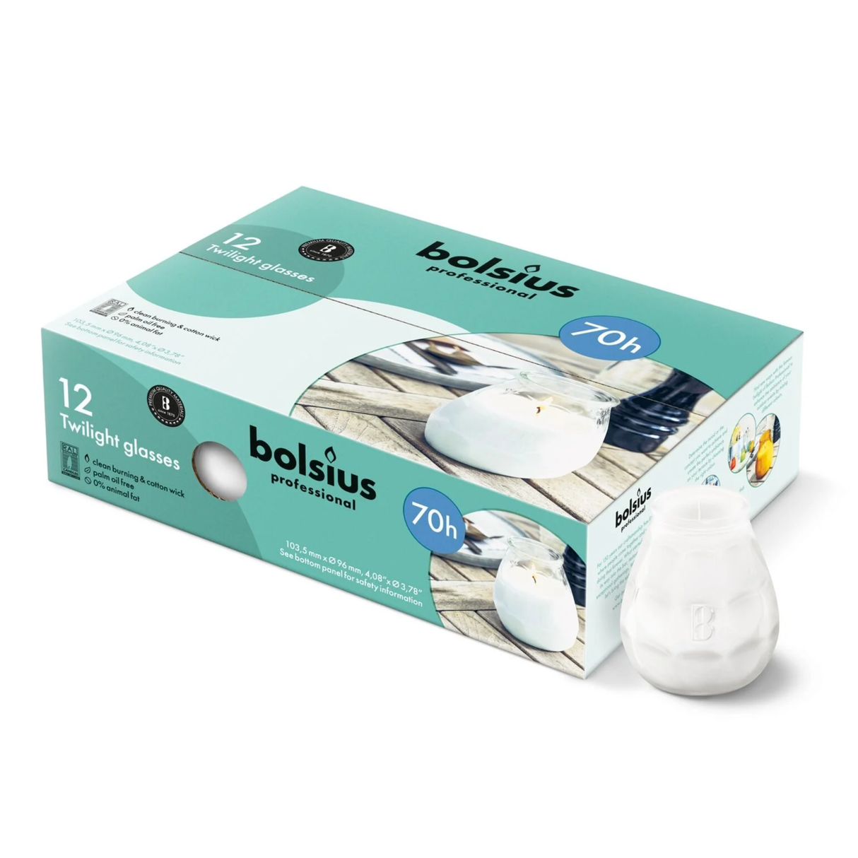 Bolsius twilight wit ø99x104 mm 70 uur (12 stuks)