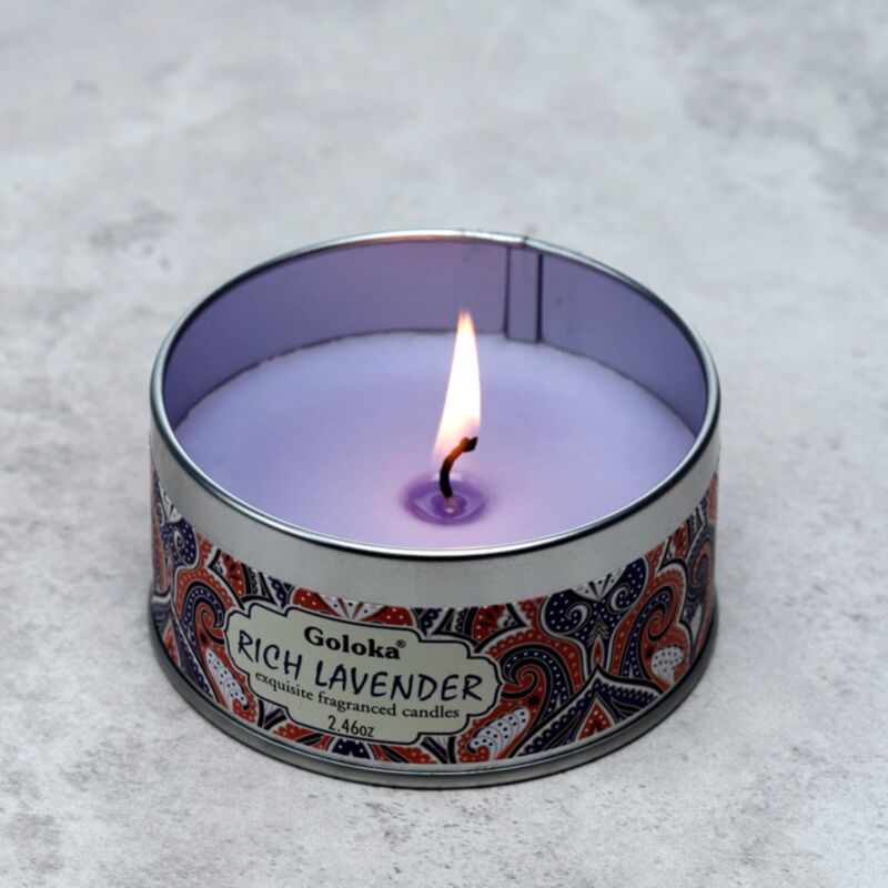 Goloka lavendel paraffine wax geurkaars in blik