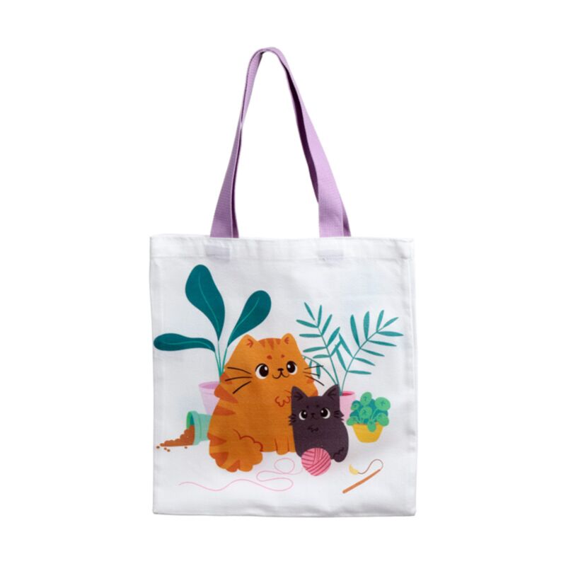 Beans co katten herbruikbare polykatoen tas