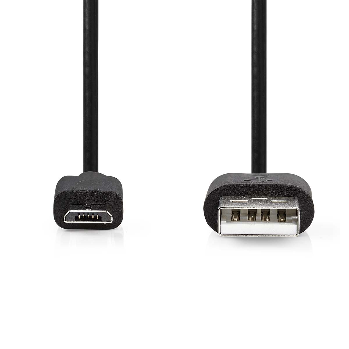 Nedis usb-kabel | usb 2.0 | usb-a male | usb micro-b male | 10 w | 480 mbps | vernikkeld | 3.00 m | rond | pvc | zwart | label - ccgl60500bk30