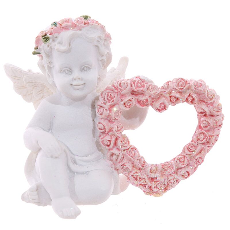Cherubijn roze rozen hart