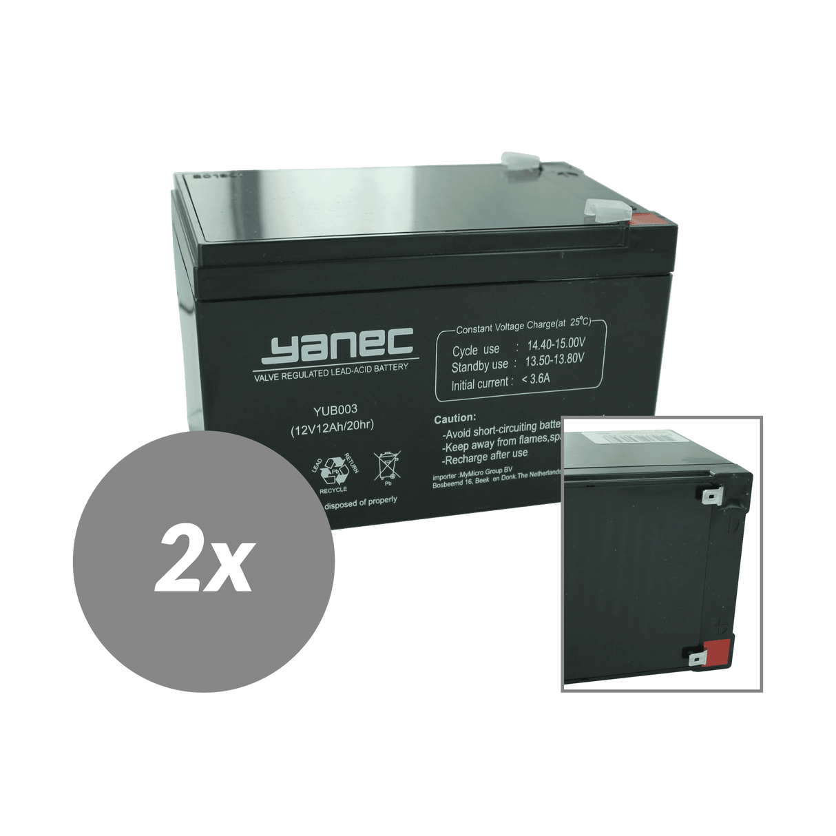 Yanec ups batterij vervangingsset rbc6 (excl. kabels)