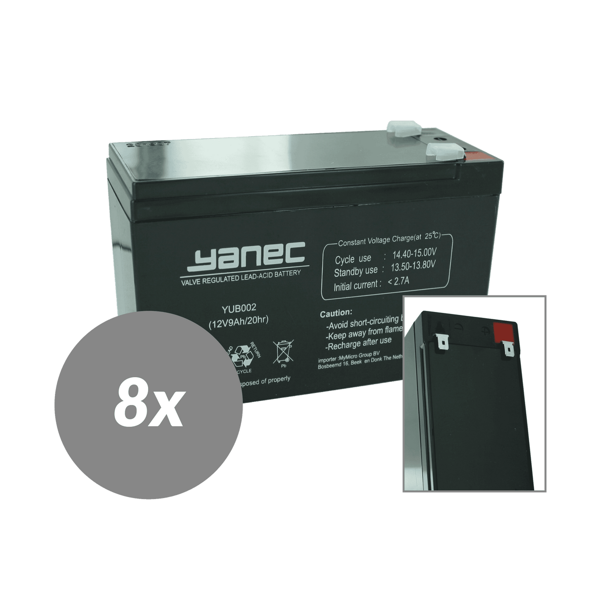 Yanec ups batterij vervangingsset rbc120 (excl. kabels)