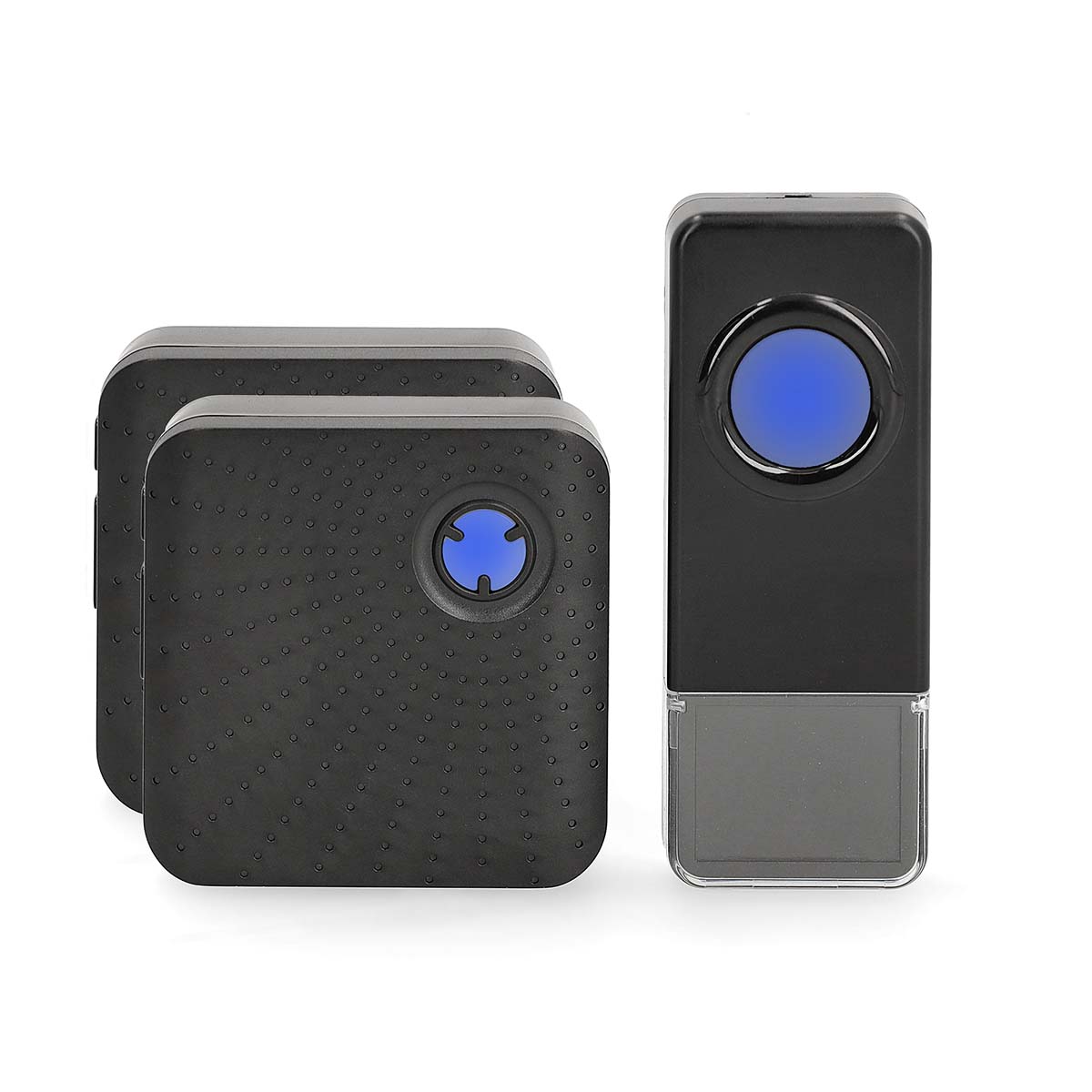 Nedis draadloze deurbelset | netvoeding | 100 - 240 v ac 50 60 hz | 1x 23a 12v | volume: 110 db | signaalbereik: 150 m | ip55 | instelbaar volume | 58 melodieën | 2 ontvangers | zwart - doorb310bk2