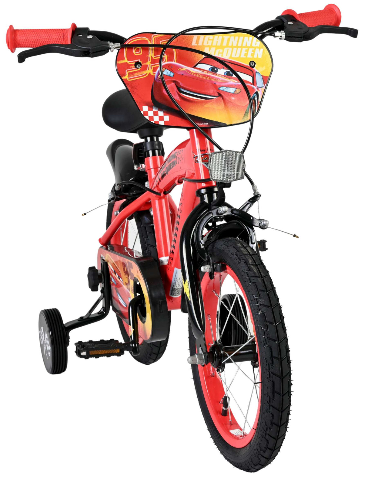 Disney autos disney cars kinderfiets - jongens - 14 inch - rood - twee handremmen