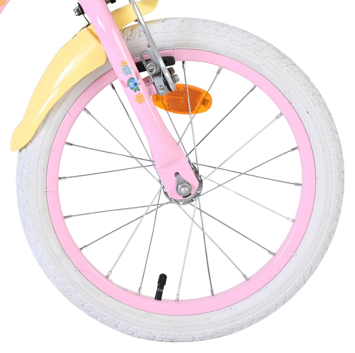 Stich disney stitch kinderfiets - meisjes - 16 inch - roze - twee handremmen