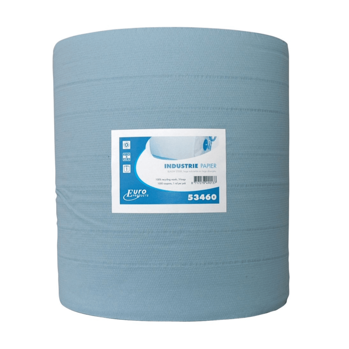 Industriepapier blauw sterk 3-laags (400 meter 37 cm)