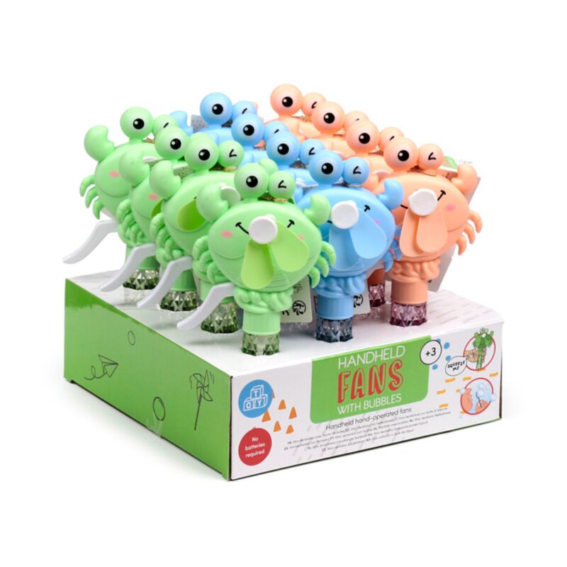 Krab draagbare handventilator met bellenblaas