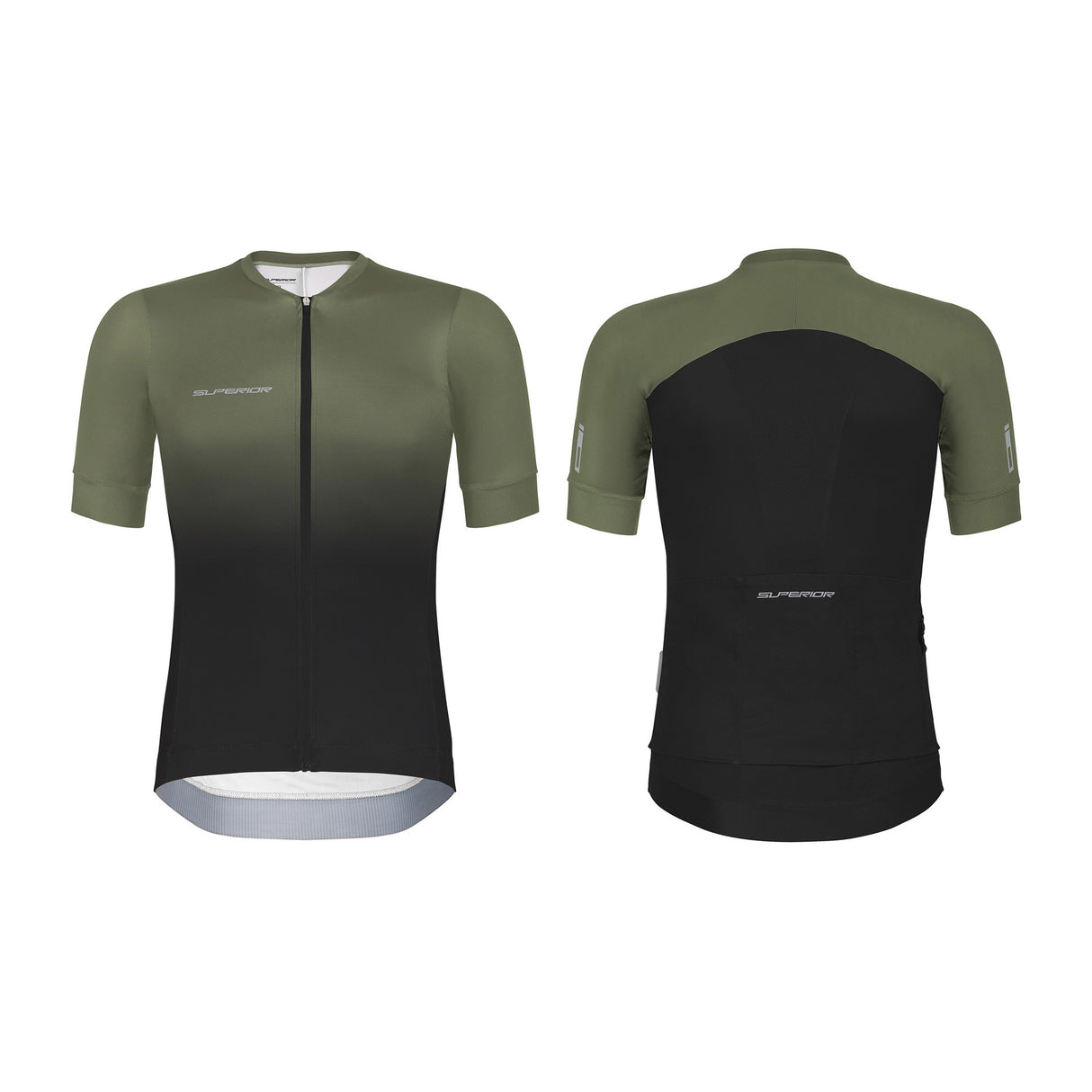 Superior race jersey ss heren maat s olijf zwart