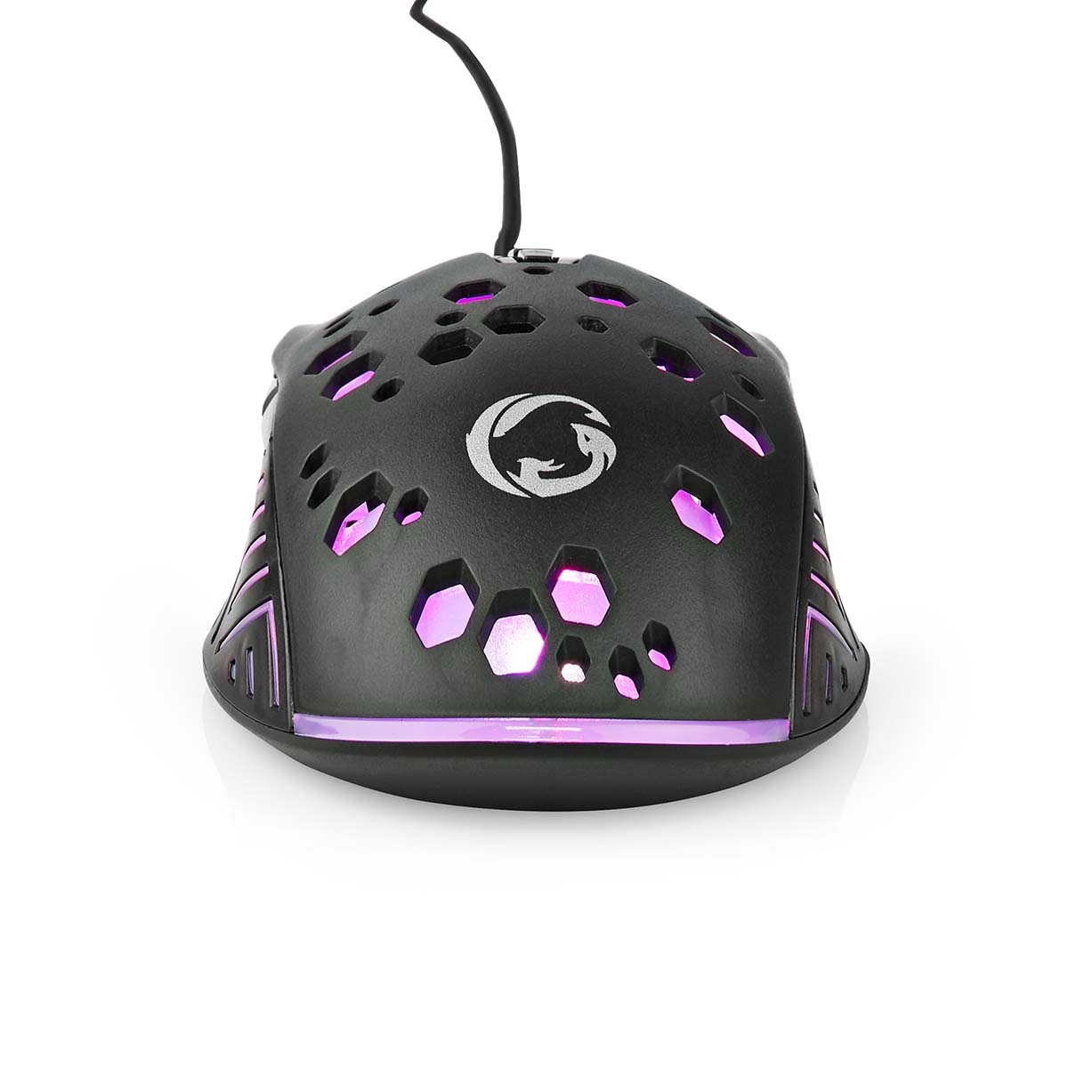 Nedis gaming muis | bedraad | 800 1200 2400 3200 4800 7200 dpi | instelbare dpi | aantal knoppen: 7 | programmeerbare knoppen | rechtshandig | 1.50 m | rgb - gmwd410bk