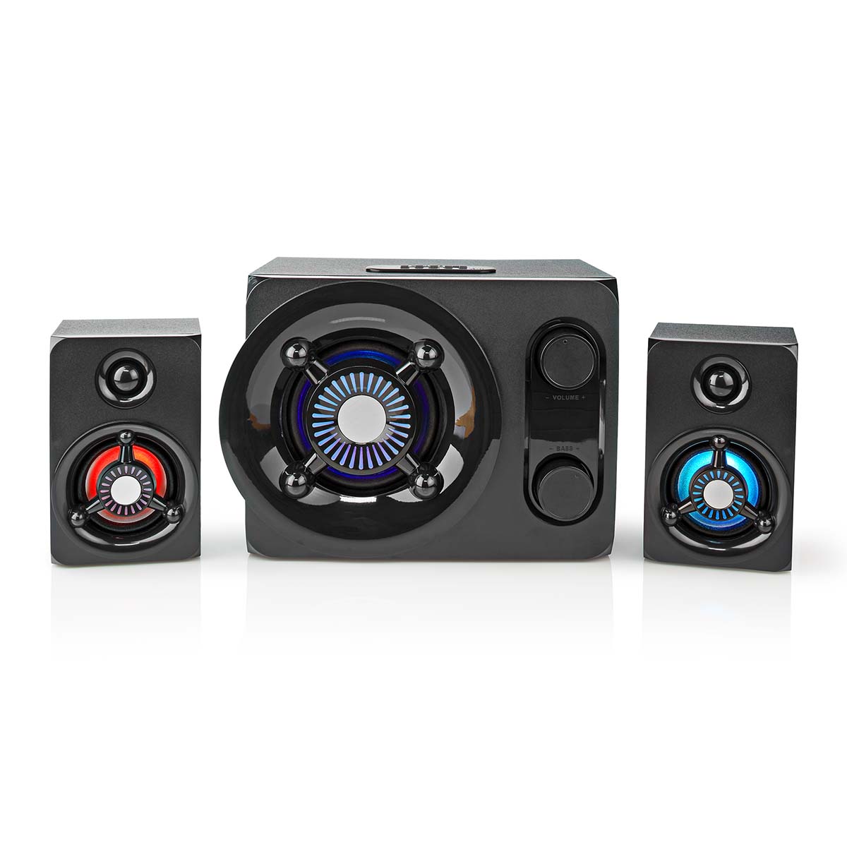 Nedis gaming speaker | speaker-kanalen: 2.1 | netvoeding | 3,5 mm male | 75 w | led | volumebediening - gspr41021bk