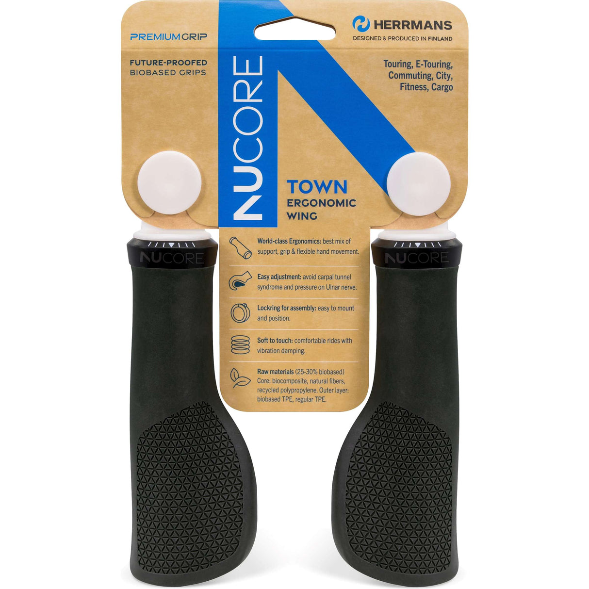 Herrmans handvatset nucore town peak 130 130mm zwart