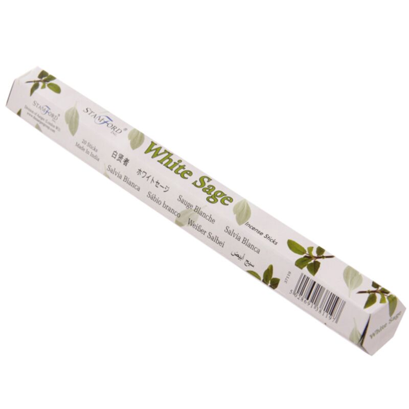 37119 witte salie - stamford premium hex wierook stokjes