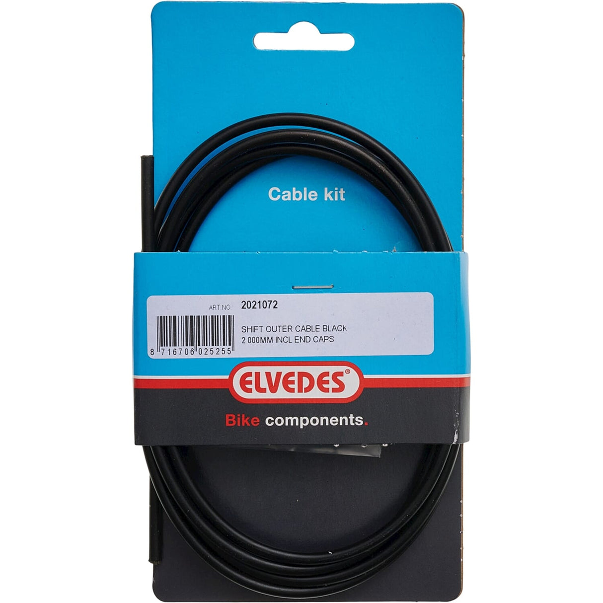 Elvedes cable systems bv elvedes 2021072 schakel buitenkabel zwart 2000 mm. incl. 2 ferrules