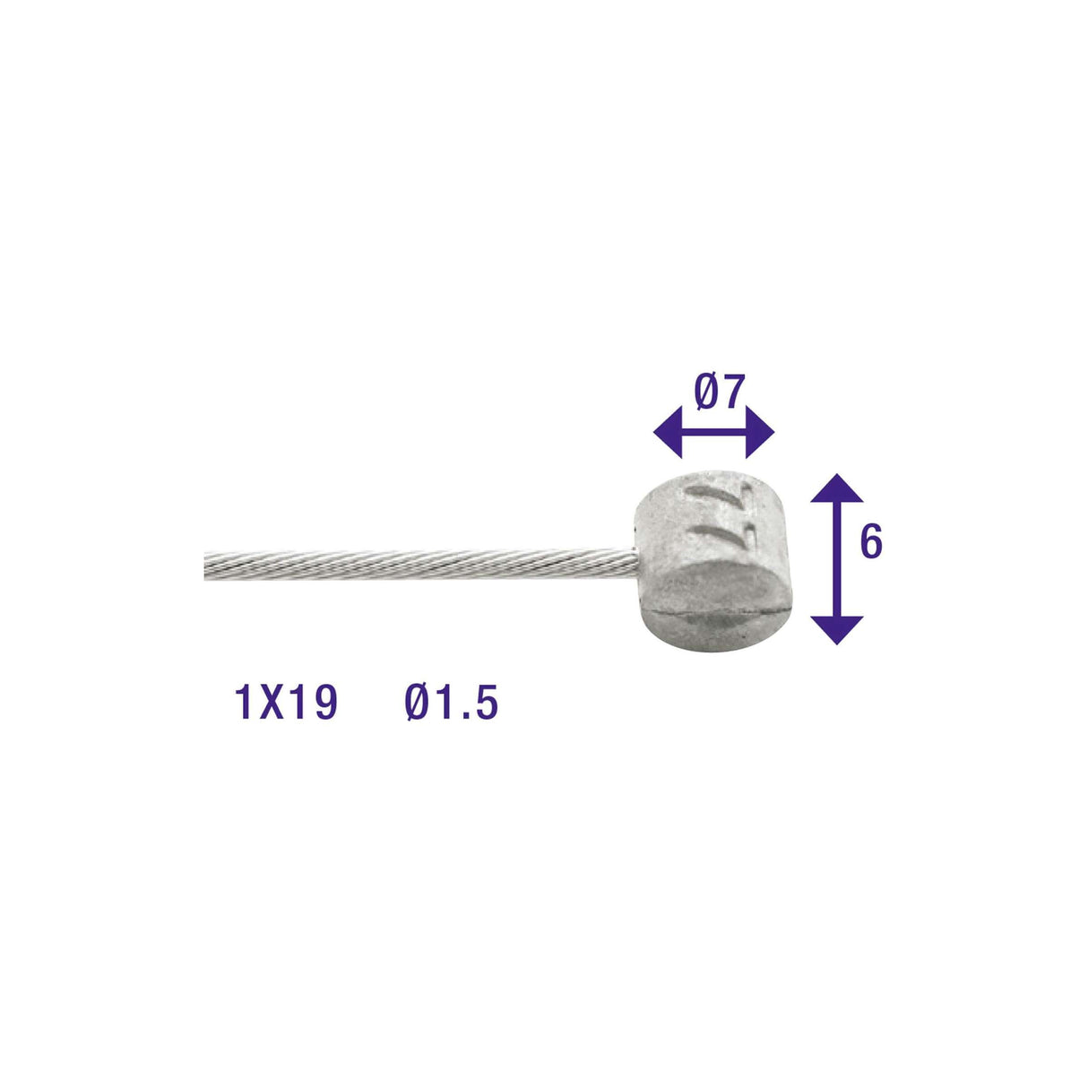 Elvedes rem binnenkabel nippel 7x6