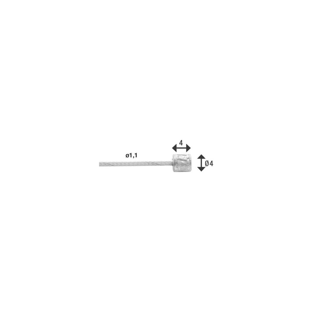 derailleur-binnenkabel 1,1 mm zilver 2250 mm