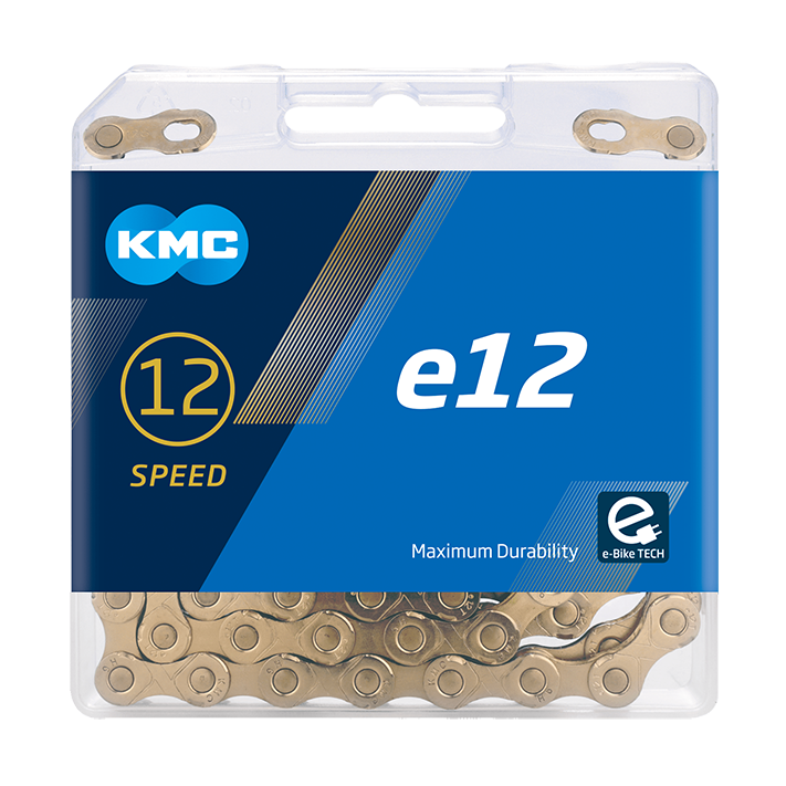 Kmc e12 ti-n gold 130 -glides 12-speed e-bike