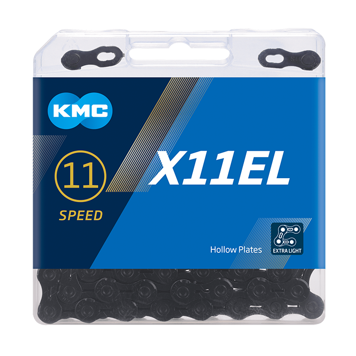 Kmc ketting x11el waxed 11 speed 118 links zwart incl. missinglink