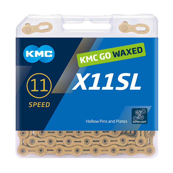 Kmc chain x11sl 118l box waxed 11-speed gold