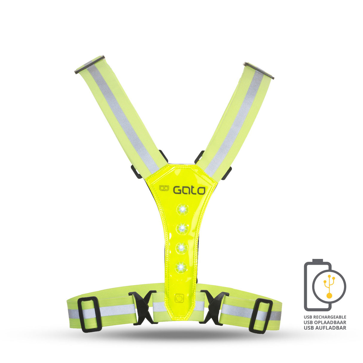 Gato Safer sport vest led usb neongeel one size