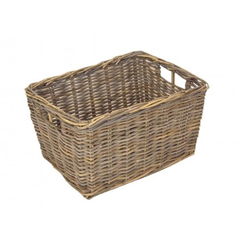 Dr rieten v-ager mand 45x35x25 grijs