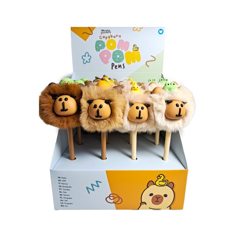 Capybara fijnschrijver pen pom pom top