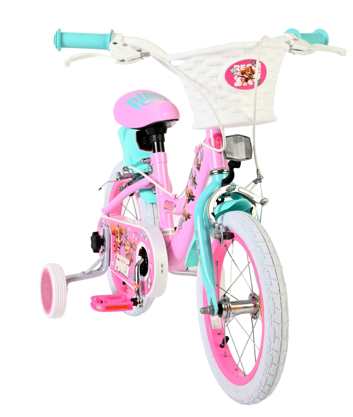 Volare paw patrol kinderfiets - meisjes - 14 inch - roze - twee handremmen