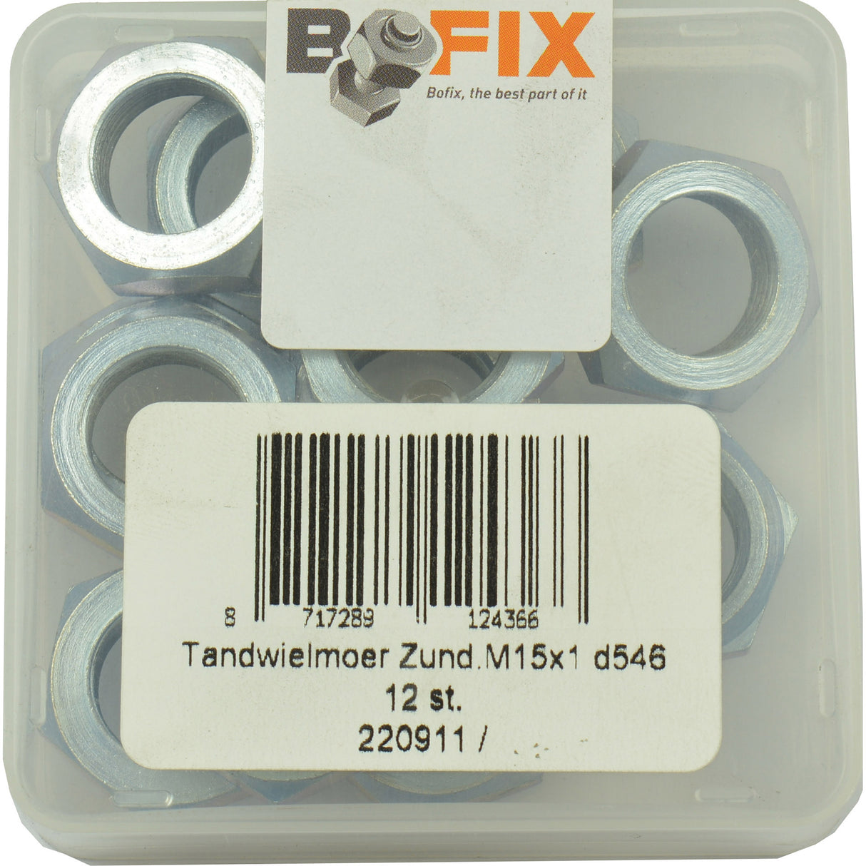 Bofix tandwielmoer m15x1 zundapp (12st)