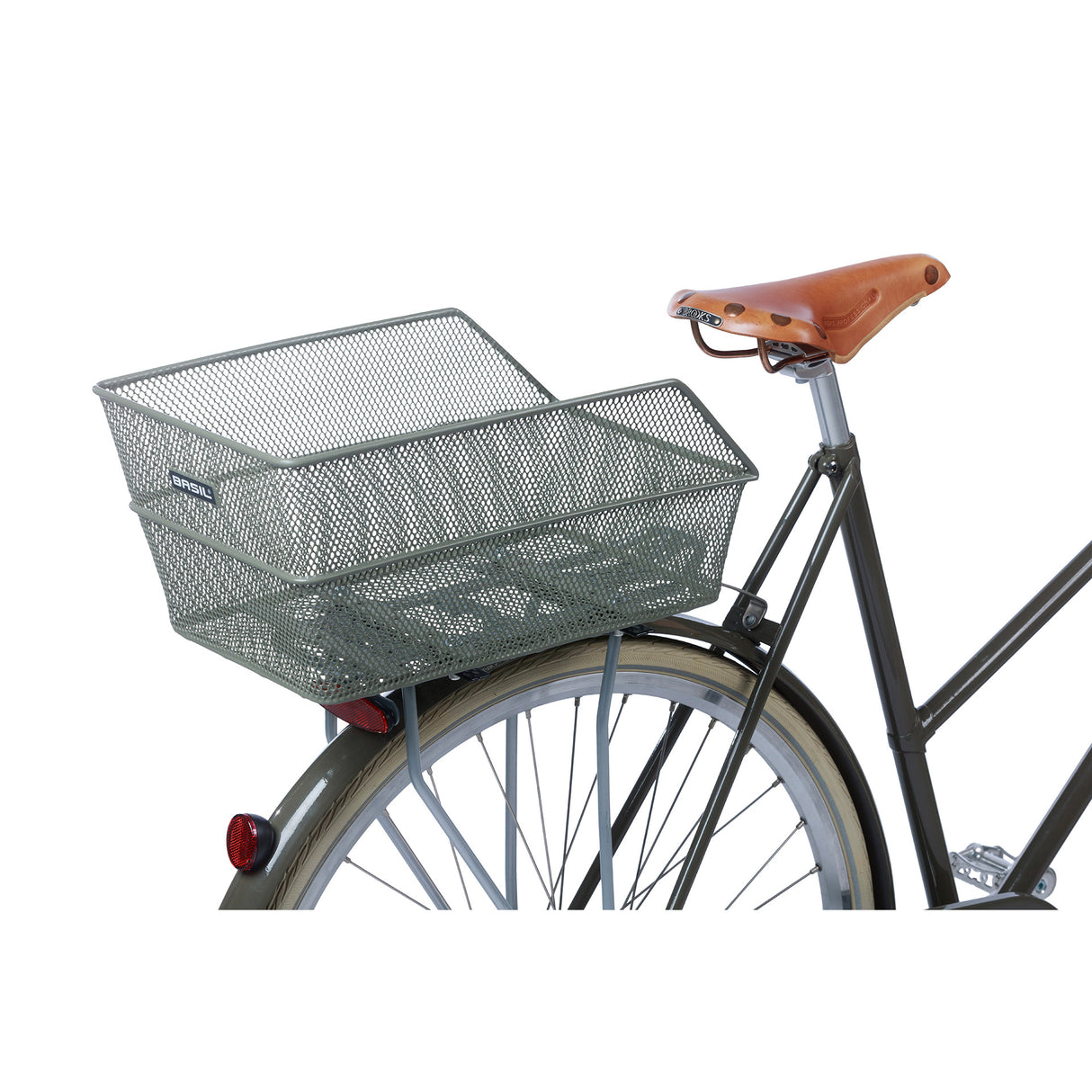 Basil Cento - fietsmand - achterop - olive green