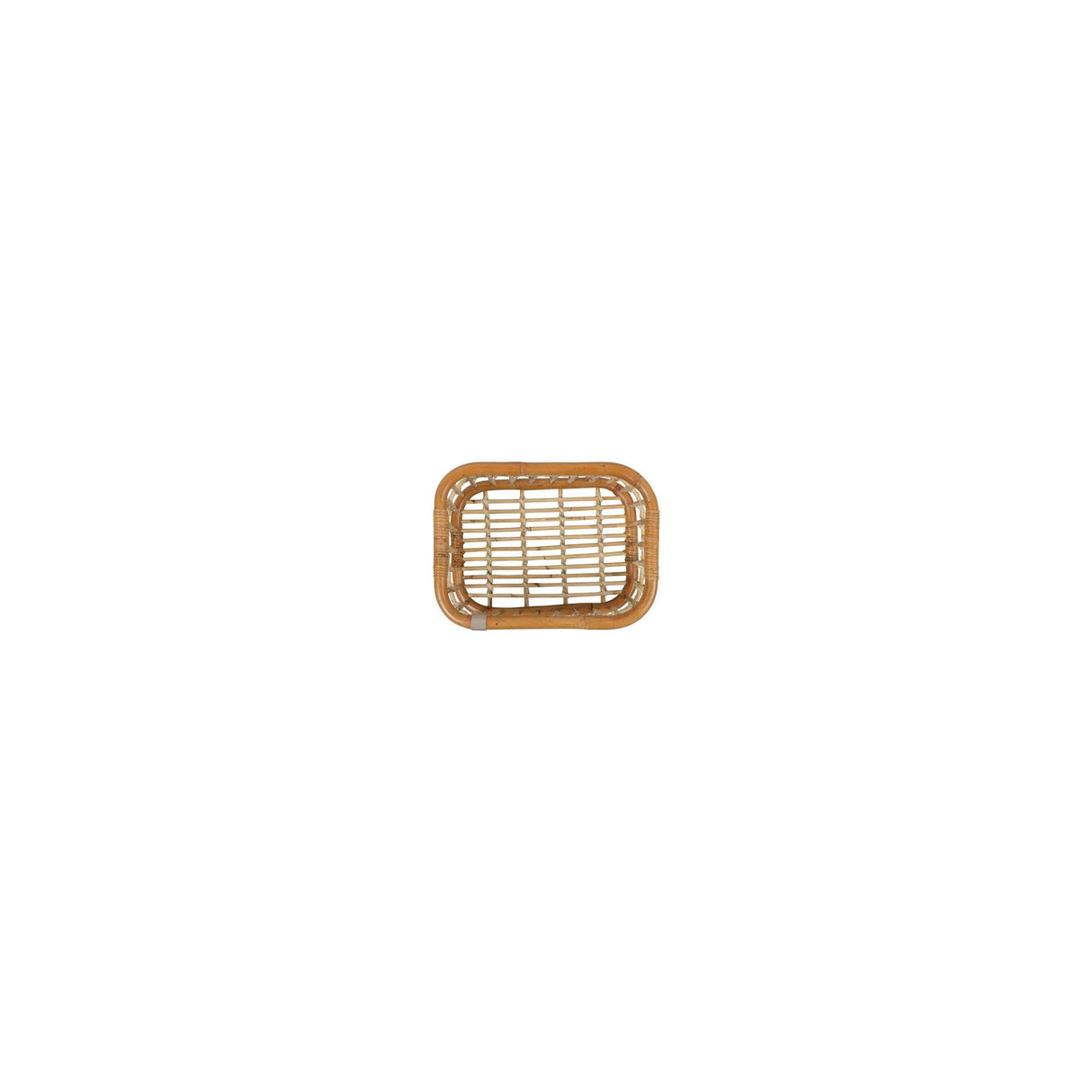 Basil Green Life - rotan fietsmand - medium - voorop natural bruin