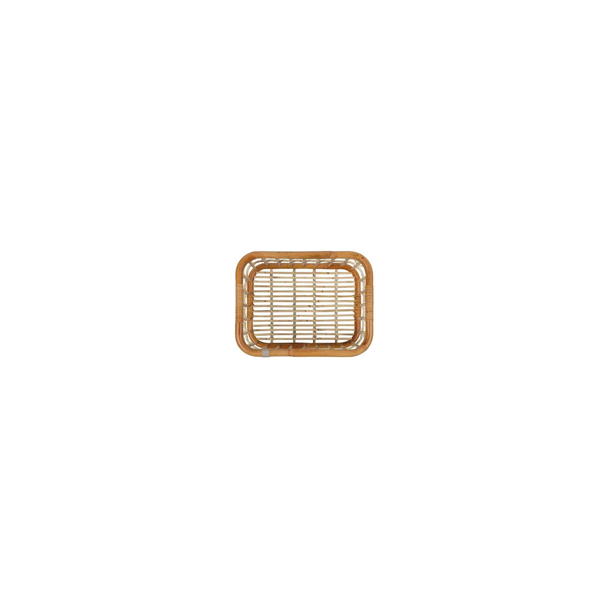 Basil Green Life - rotan fietsmand - large - voorop- natural bruin