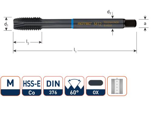 Rotec machinetap din376 m10 rvs ds