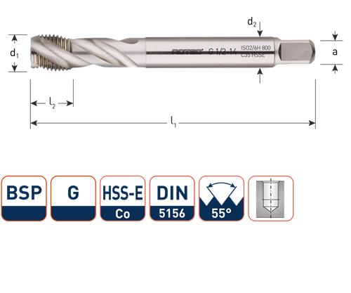 Rotec machinetap din374 1 4 g blind