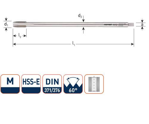 Rotec machinetap extra lang m6 din357
