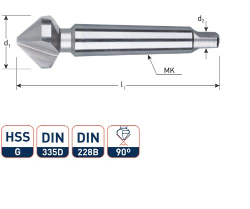 Rotec verzinkfrees 90gr. 3-snijder 63mm mk4